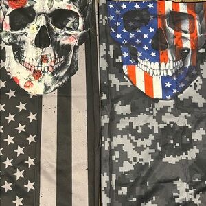 Skull Print American Flag face and neck cover
